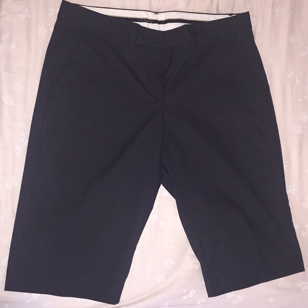 Super fun pin striped Theory long shorts